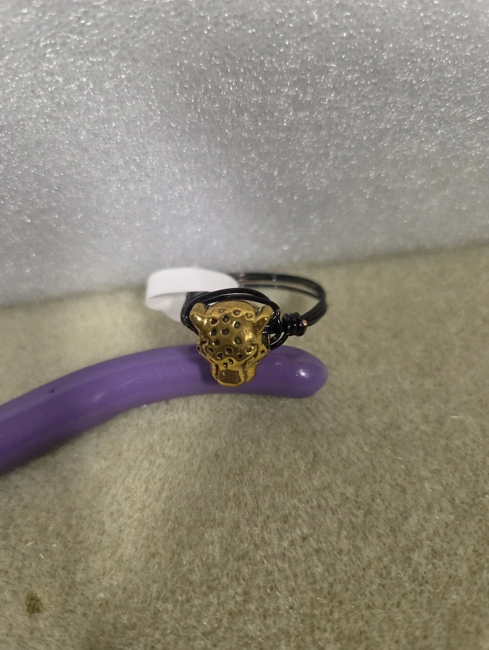 Handcrafted Gold Leopard Head Wire-Wrap Ring - Men's Jewelry